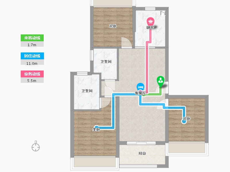 上海-上海市-泗水和鸣-75.40-户型库-动静线