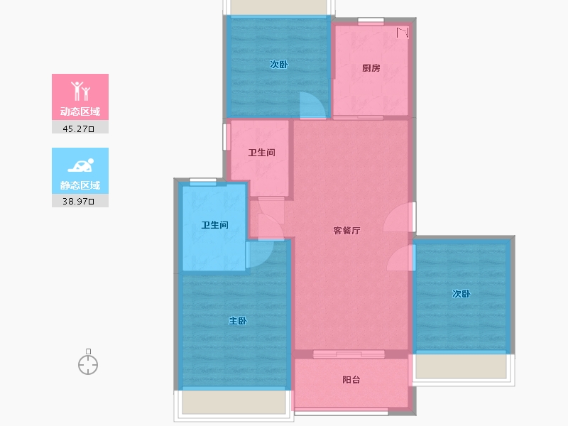 上海-上海市-泗水和鸣-75.40-户型库-动静分区