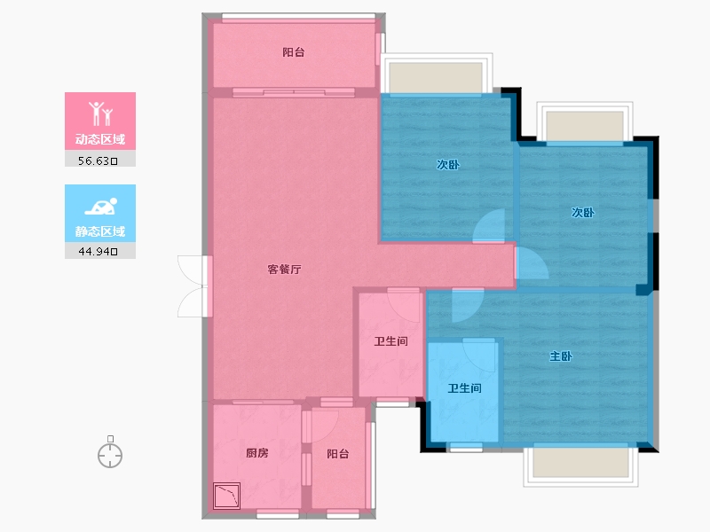 广西壮族自治区-柳州市-观山福邸-92.01-户型库-动静分区