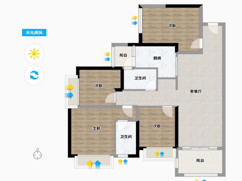 广东省-湛江市-盛和园-102.87-户型库-采光通风