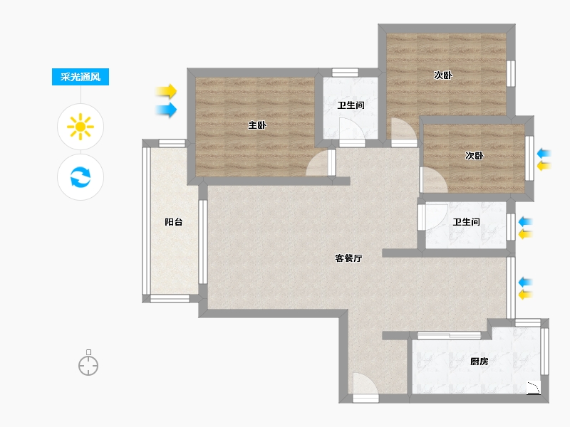 上海-上海市-春申景城-86.93-户型库-采光通风