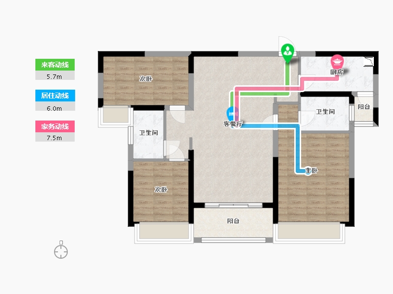 河南省-郑州市-瀚宇天悦湾-93.92-户型库-动静线