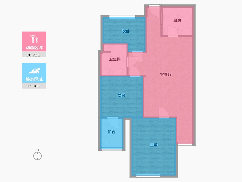 福建省-福州市-博仕后公馆-62.00-户型库-动静分区