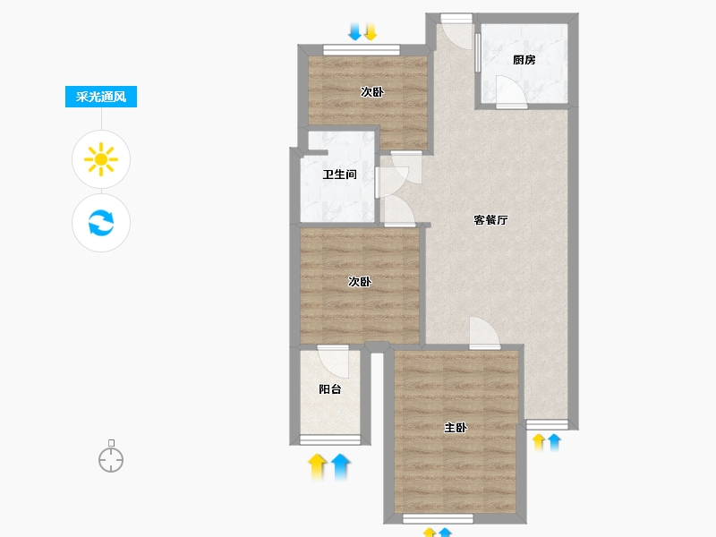 福建省-福州市-博仕后公馆-62.00-户型库-采光通风