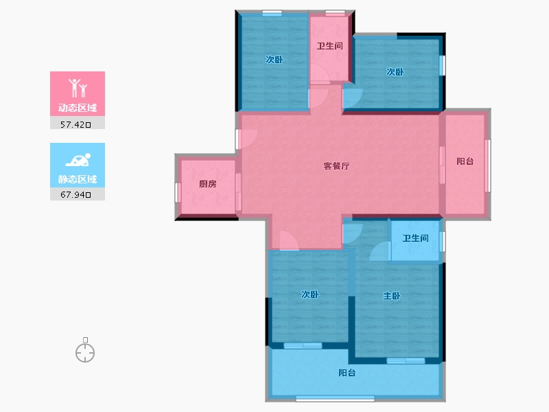 湖北省-咸宁市-海德公馆-112.27-户型库-动静分区