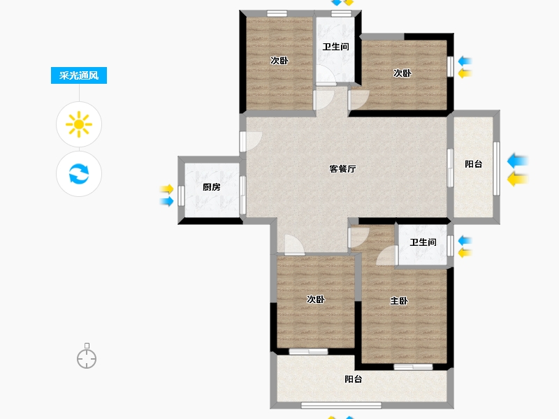 湖北省-咸宁市-海德公馆-112.27-户型库-采光通风