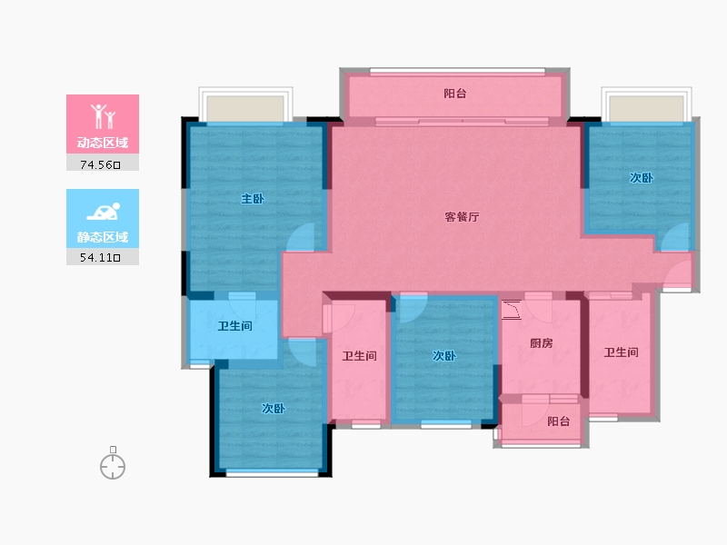 贵州省-贵阳市-龙湖·景粼天著-113.83-户型库-动静分区