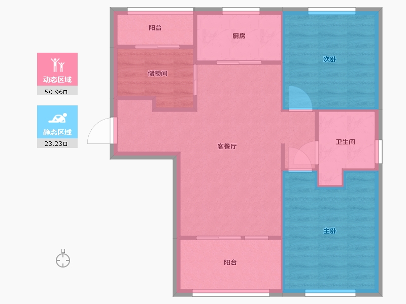 山东省-青岛市-银盛泰德郡-67.17-户型库-动静分区