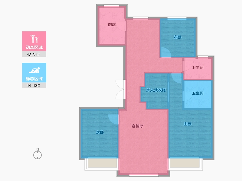 北京-北京市-西山甲一号-85.93-户型库-动静分区