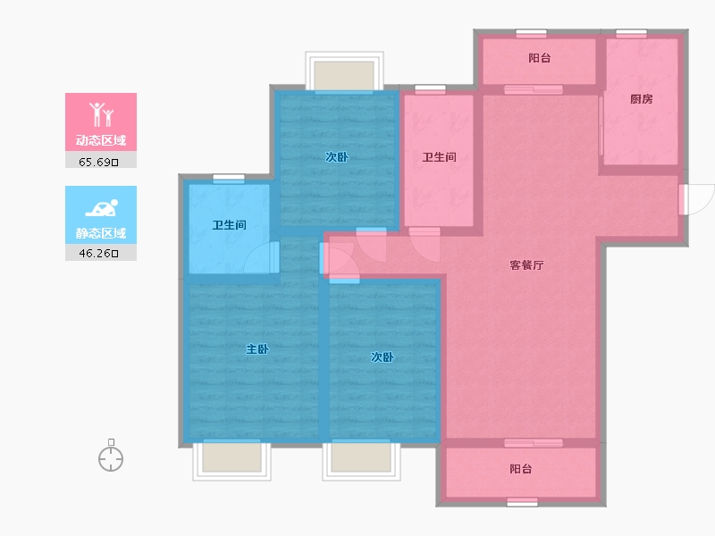 山东省-烟台市-正元怡居-98.64-户型库-动静分区