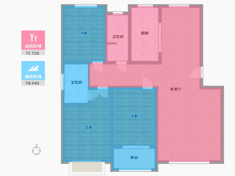 山东省-潍坊市-翰庭家园-118.00-户型库-动静分区