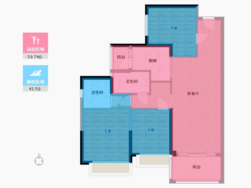 广东省-湛江市-盛和园-92.63-户型库-动静分区