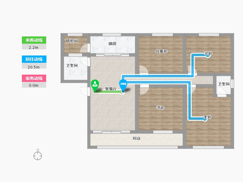 湖南省-衡阳市-富森天鹅丽都-104.00-户型库-动静线