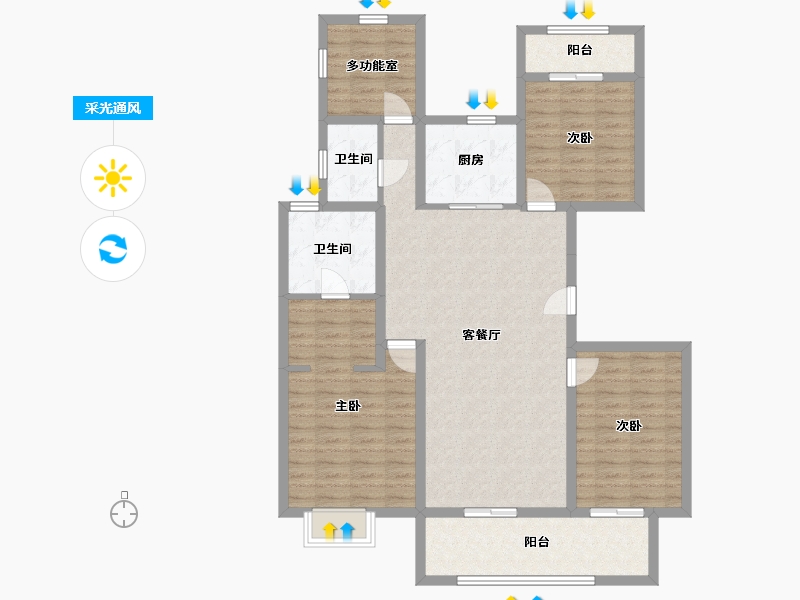 广西壮族自治区-南宁市-彰泰红-117.90-户型库-采光通风