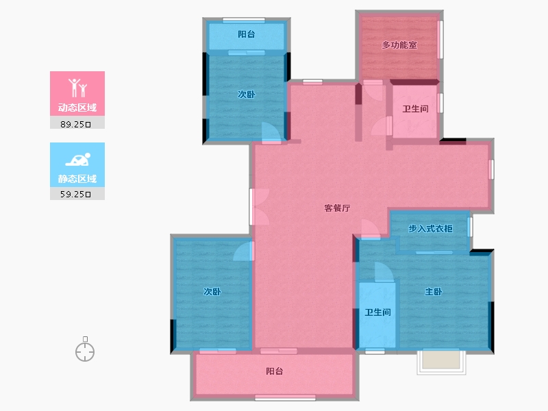 广西壮族自治区-南宁市-彰泰红-133.36-户型库-动静分区