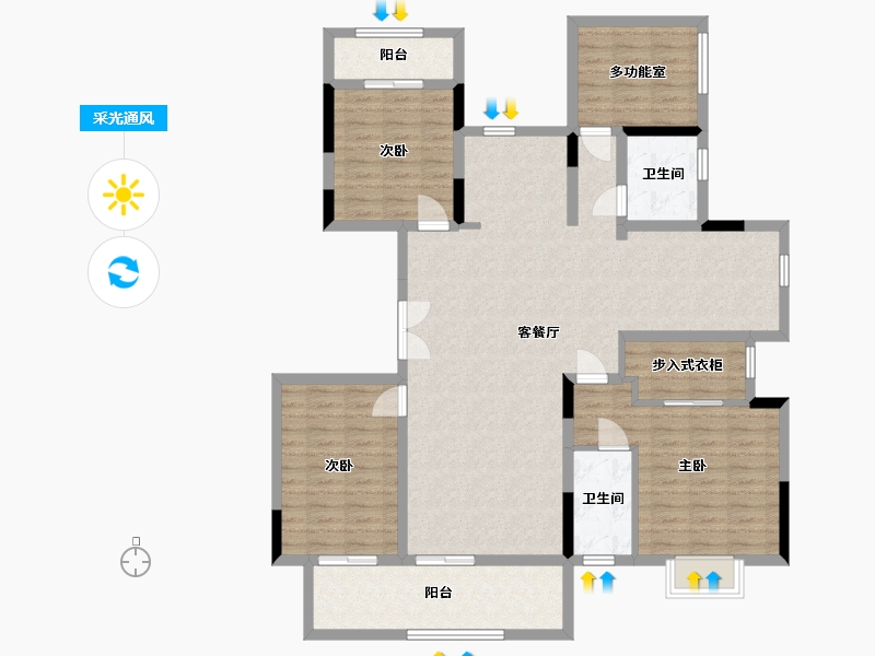 广西壮族自治区-南宁市-彰泰红-133.36-户型库-采光通风