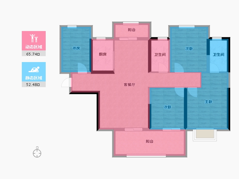 广西壮族自治区-南宁市-彰泰红-105.14-户型库-动静分区