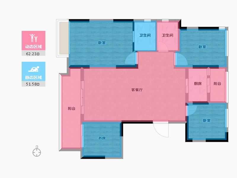 四川省-泸州市-金科博翠湾-102.08-户型库-动静分区