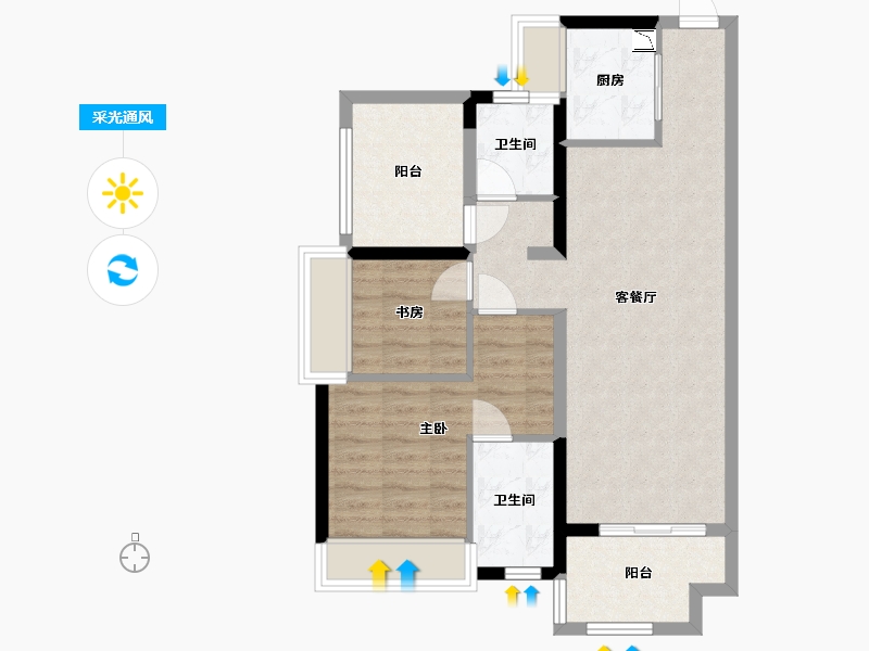 广东省-中山市-美的公馆-73.55-户型库-采光通风