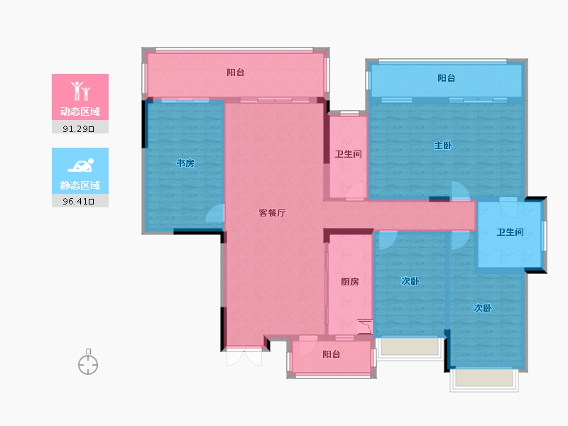 广西壮族自治区-南宁市-梦之岛江湾一品-171.18-户型库-动静分区