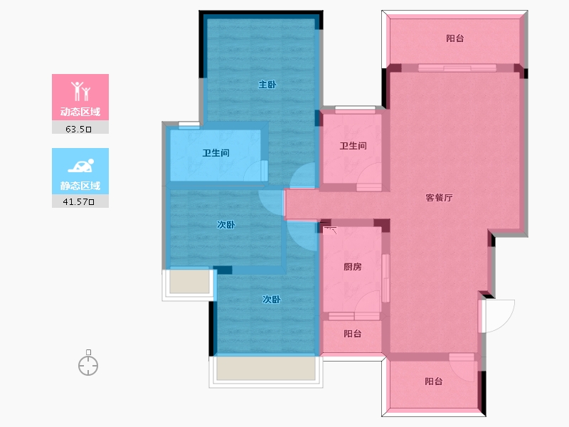 四川省-泸州市-金信锦源品尚-92.16-户型库-动静分区