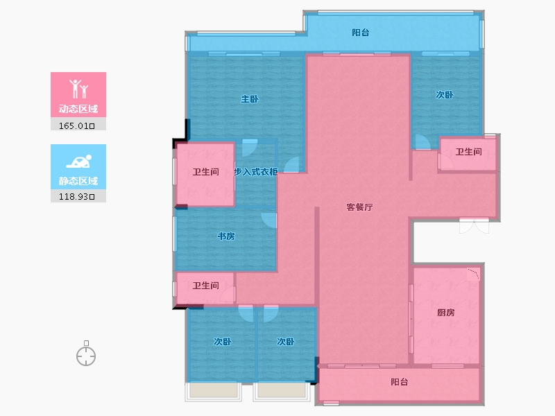 广西壮族自治区-南宁市-梦之岛江湾一品-261.63-户型库-动静分区