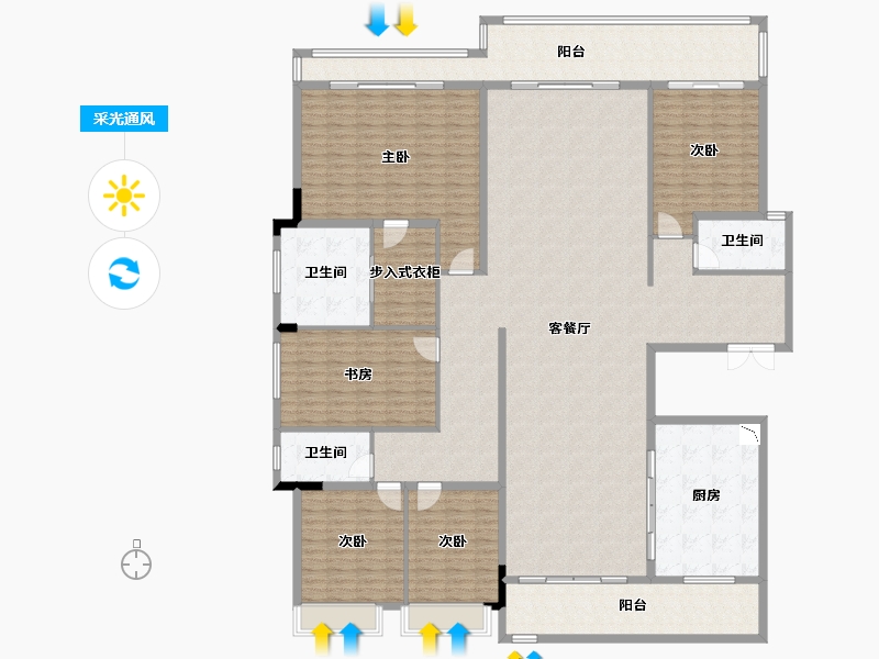 广西壮族自治区-南宁市-梦之岛江湾一品-261.63-户型库-采光通风