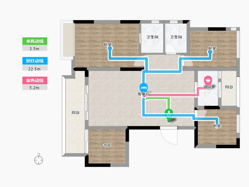 四川省-泸州市-金科博翠湾-102.73-户型库-动静线