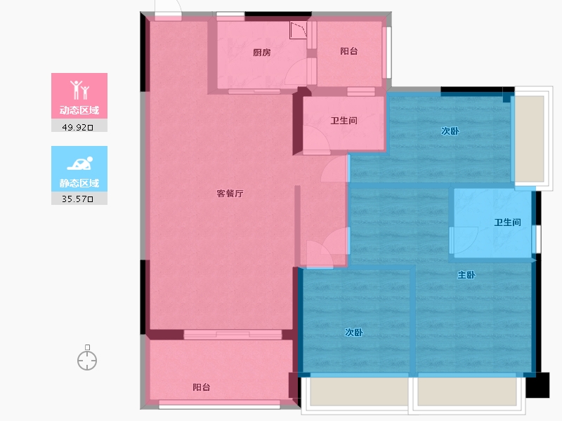 广东省-中山市-德瑞花园-75.90-户型库-动静分区