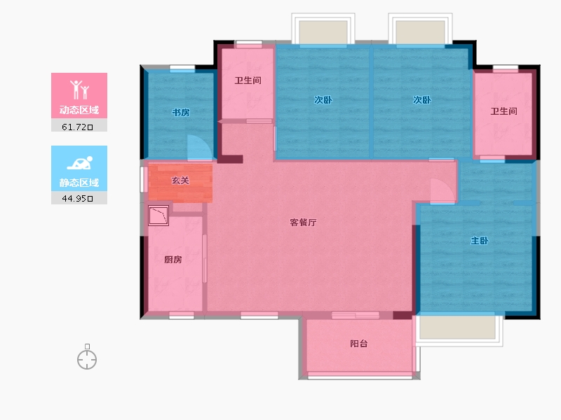 广东省-中山市-万科金色家园-96.00-户型库-动静分区