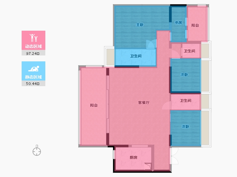 广东省-中山市-远洋世家-133.33-户型库-动静分区