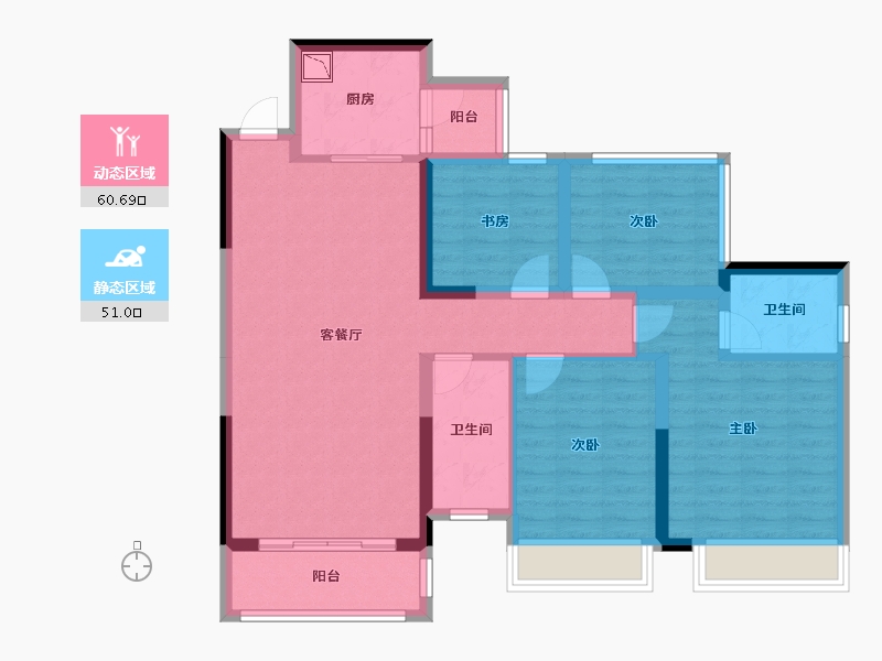 广西壮族自治区-南宁市-梦之岛江湾一品-99.18-户型库-动静分区