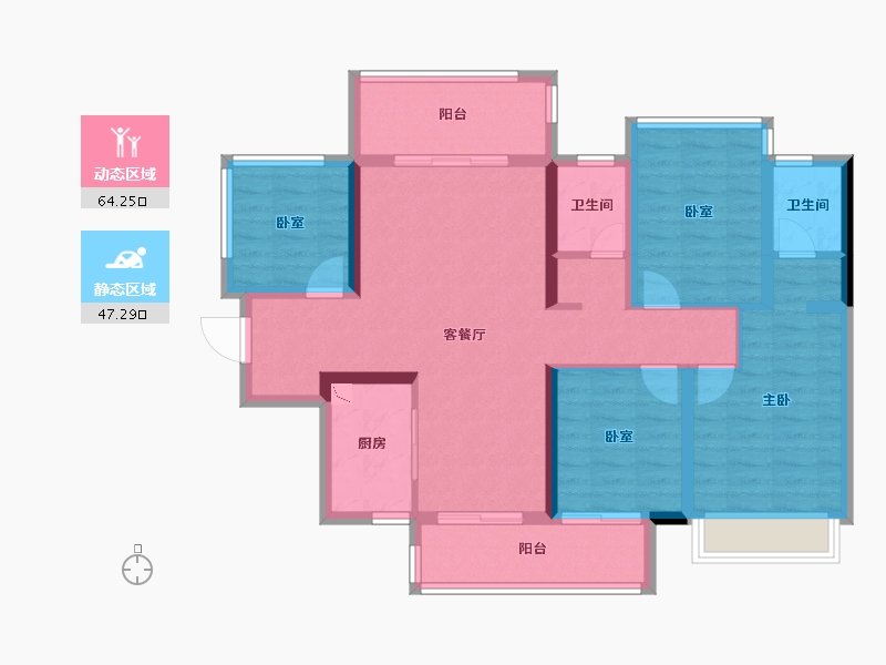 广西壮族自治区-贵港市-金科集美江上-98.59-户型库-动静分区