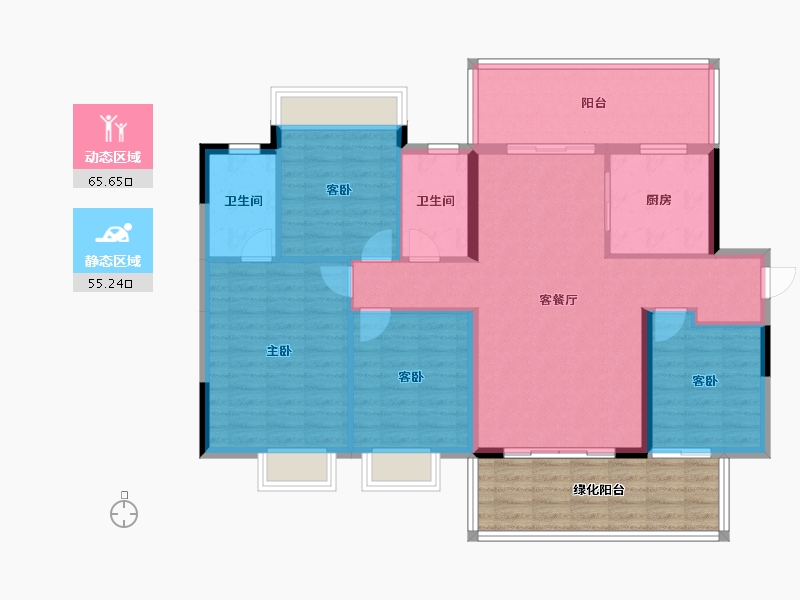 广西壮族自治区-南宁市-锦麟玖玺-121.88-户型库-动静分区