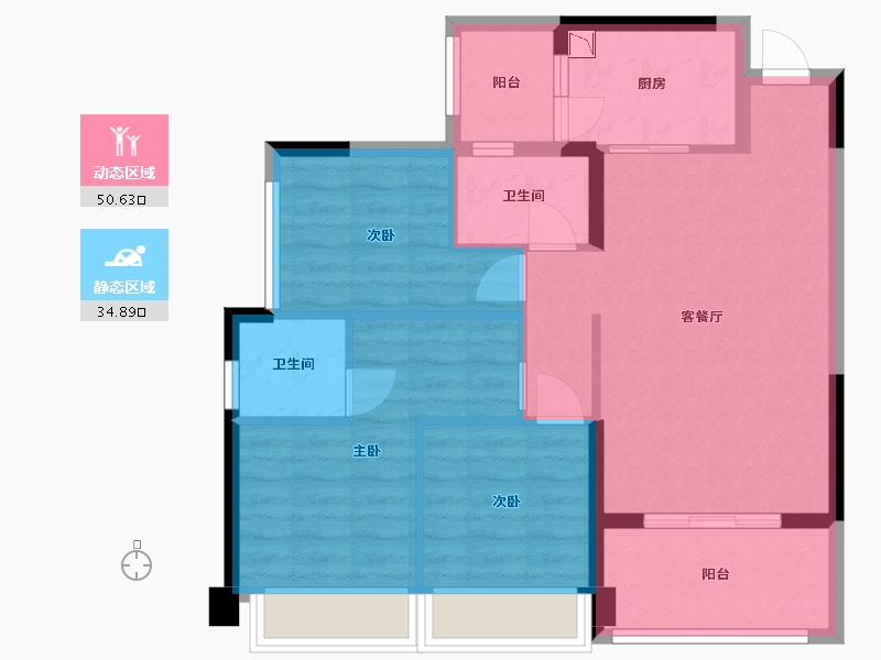 广东省-中山市-德瑞花园-76.00-户型库-动静分区