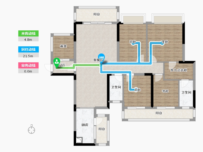 广西壮族自治区-南宁市-梦之岛江湾一品-128.23-户型库-动静线