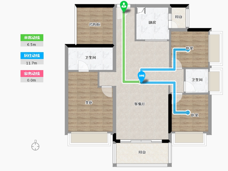 广西壮族自治区-贵港市-盛世青云府-89.82-户型库-动静线