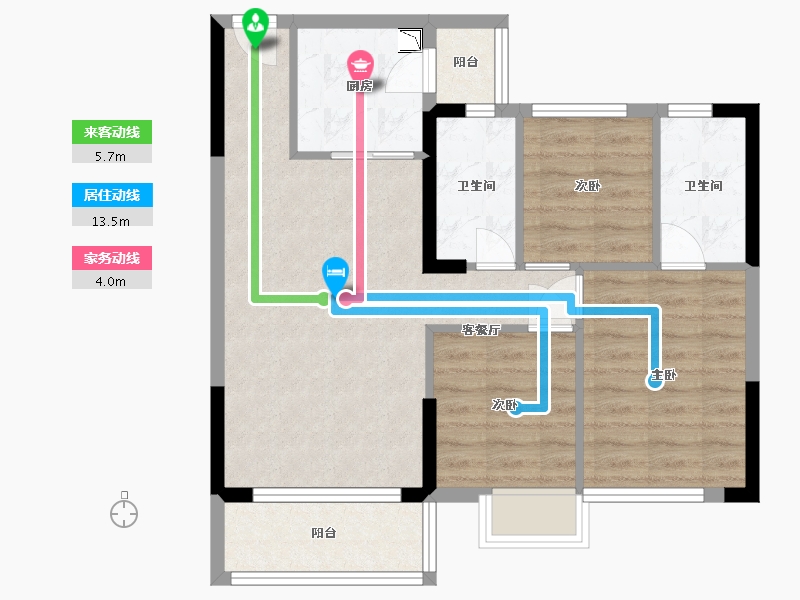 广东省-中山市-富盈居二期-71.52-户型库-动静线