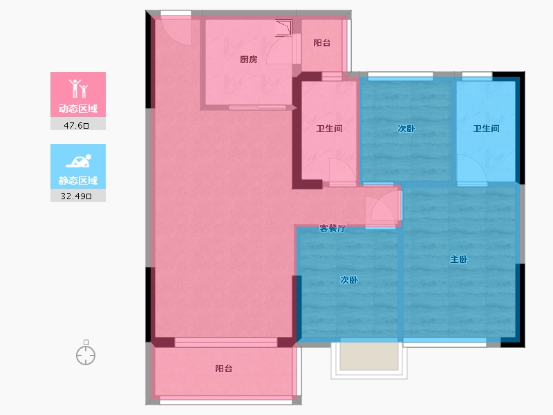 广东省-中山市-富盈居二期-71.52-户型库-动静分区