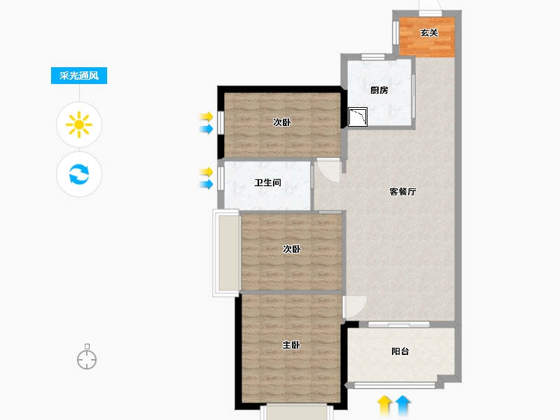 广东省-中山市-万科金色家园-96.00-户型库-采光通风