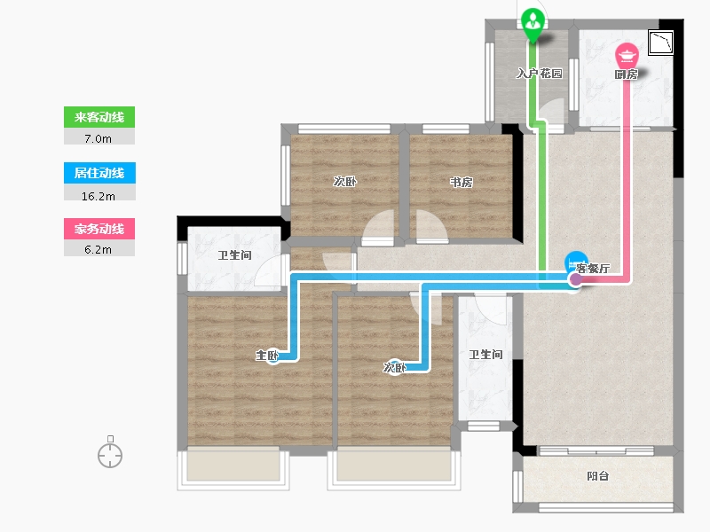 广西壮族自治区-南宁市-梦之岛江湾一品-97.45-户型库-动静线