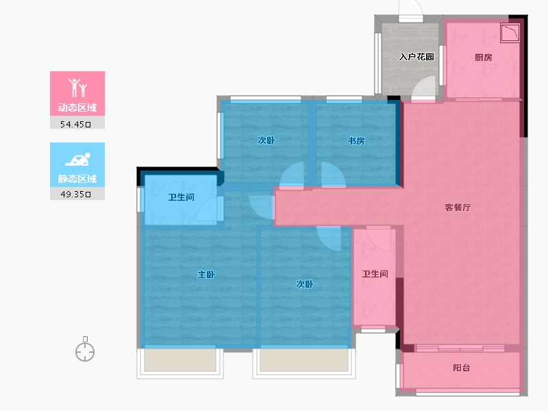 广西壮族自治区-南宁市-梦之岛江湾一品-97.45-户型库-动静分区