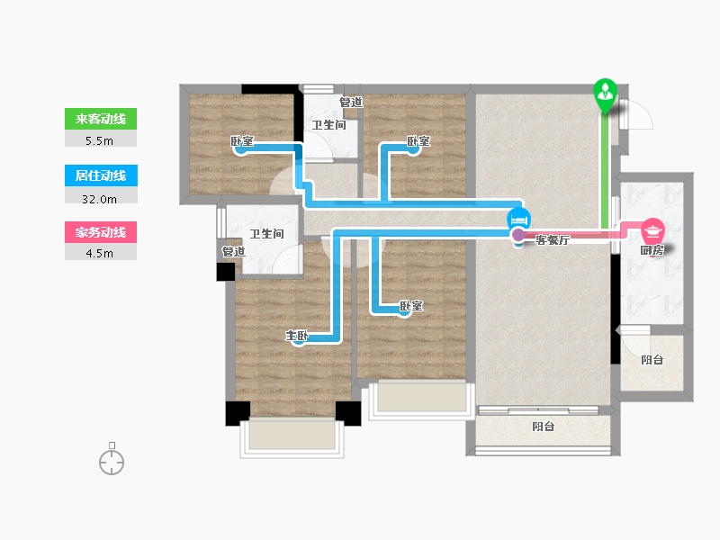 四川省-泸州市-鸿通海上威尼斯-91.47-户型库-动静线