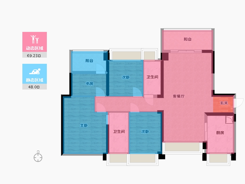 广东省-中山市-远洋世家-103.89-户型库-动静分区