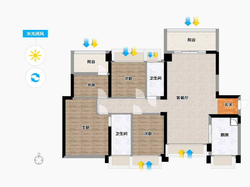 广东省-中山市-远洋世家-103.89-户型库-采光通风