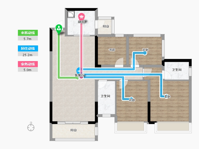 广西壮族自治区-南宁市-梦之岛江湾一品-99.92-户型库-动静线