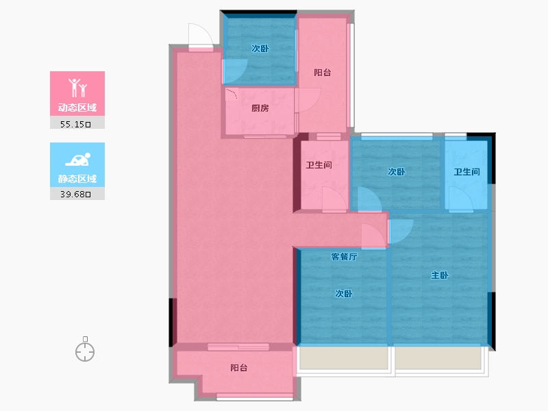 广东省-中山市-奥园领尚-85.04-户型库-动静分区