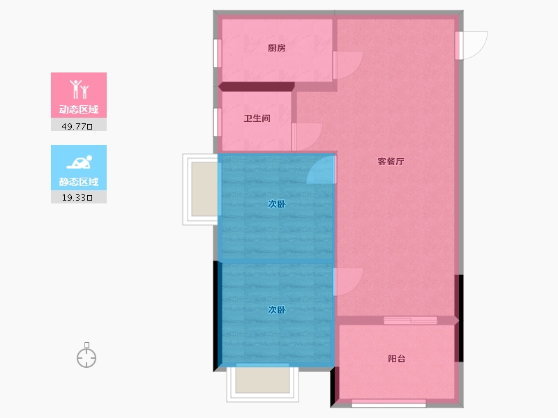 广西壮族自治区-南宁市-大嘉汇岭秀一方-62.36-户型库-动静分区