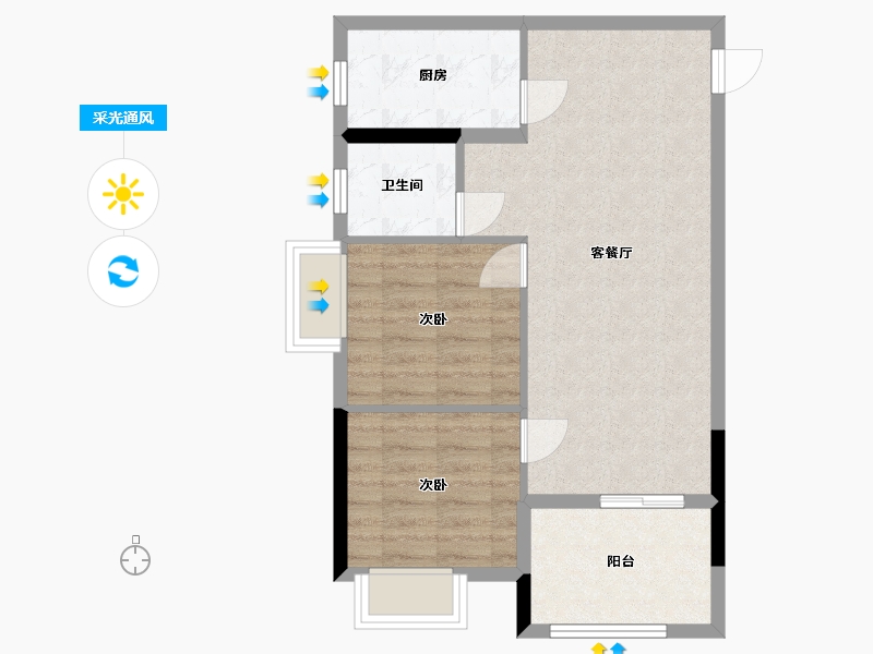 广西壮族自治区-南宁市-大嘉汇岭秀一方-62.36-户型库-采光通风