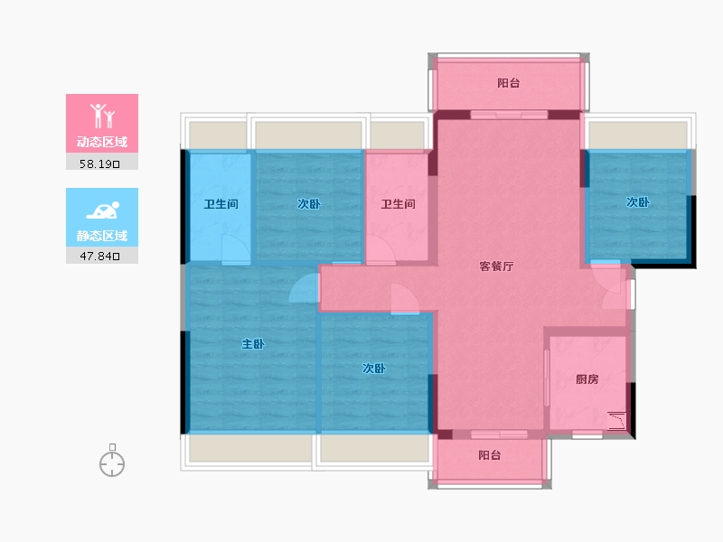 广东省-中山市-龙光・玖龙山-94.81-户型库-动静分区